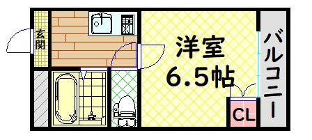 プレアール堺宿院(1K/2階)の間取り写真