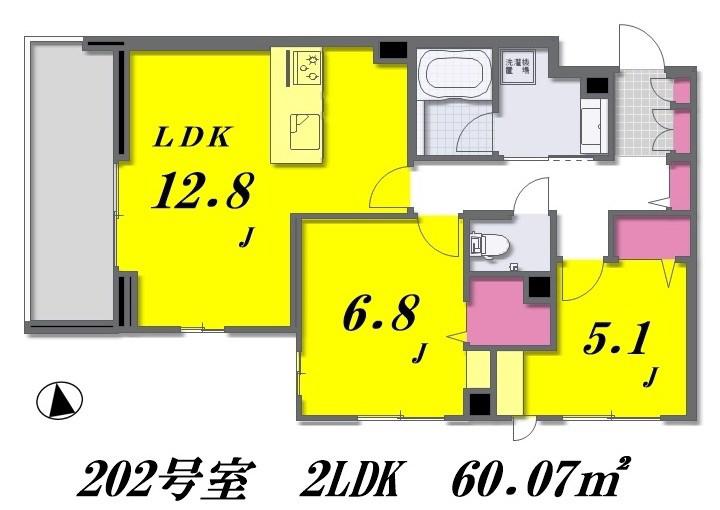 SHAMAISON グランデ板橋(2LDK/2階)の間取り写真