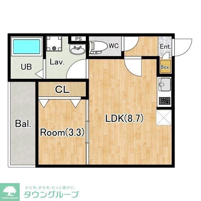 ジーメゾン加茂宮(1LDK/3階)の間取り写真