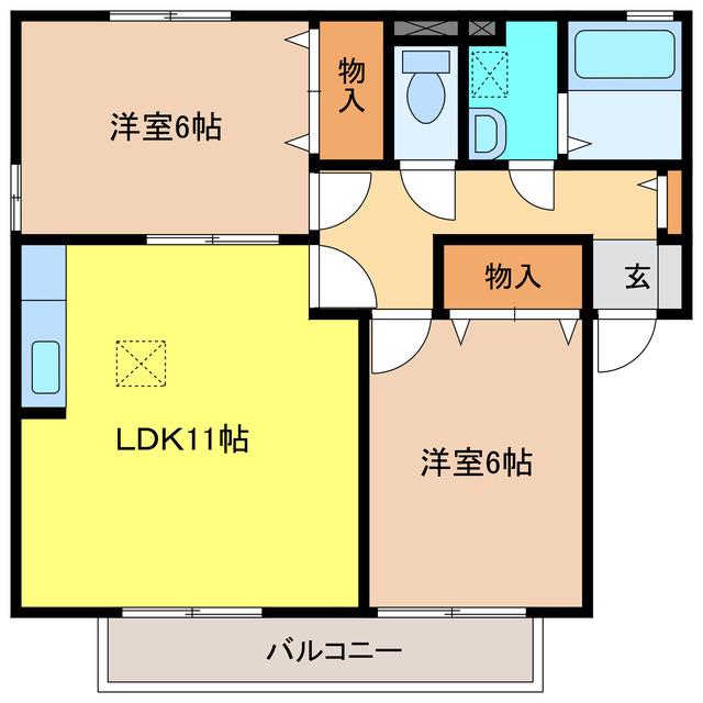 コトーソレイユ(2LDK/1階)の間取り写真