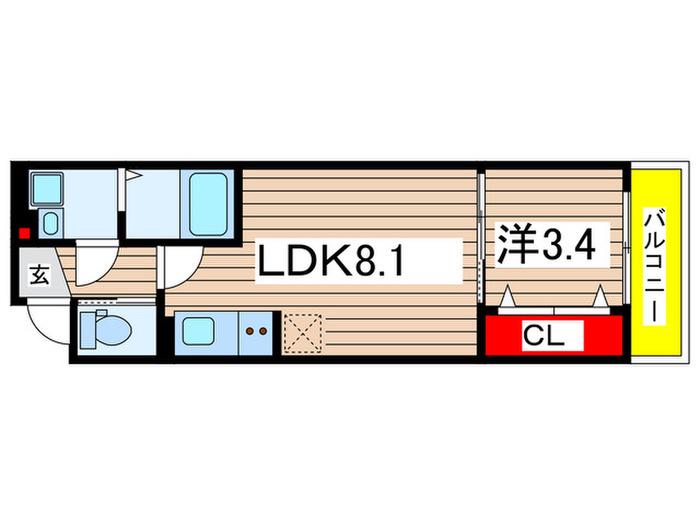 プリマヴェーラ(1LDK/1階)の間取り写真