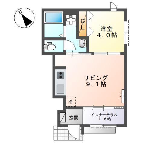 ルミナス鷺沼(1LDK/1階)の間取り写真