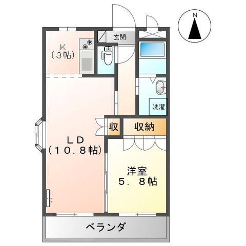 フェリスタス(1LDK/3階)の間取り写真
