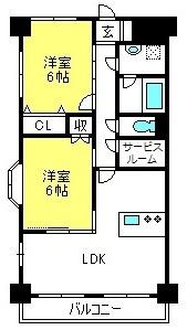 パレロワイヤル大宮(2SLDK/2階)の間取り写真