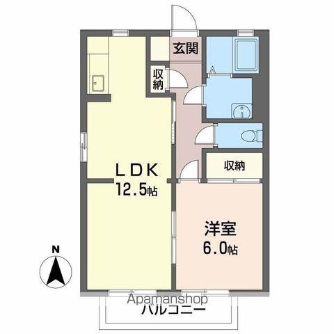サンテトマト弐番館(1LDK/2階)の間取り写真