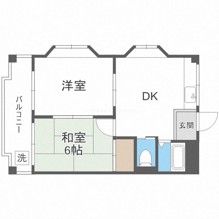 旭ロイヤルハイム(2DK/3階)の間取り写真