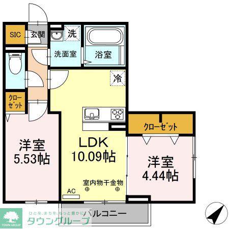 MIWASTAGEII(2LDK/2階)の間取り写真