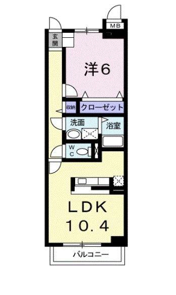 グランパレ(1LDK/1階)の間取り写真