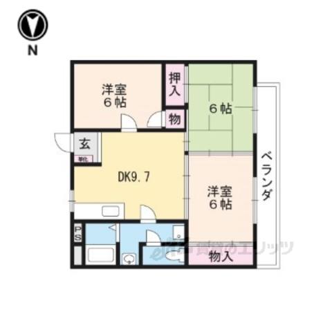 東和ハイツ本館(3DK/8階)の間取り写真