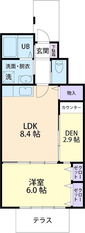 GRACIEUX泉町(1LDK/1階)の間取り写真