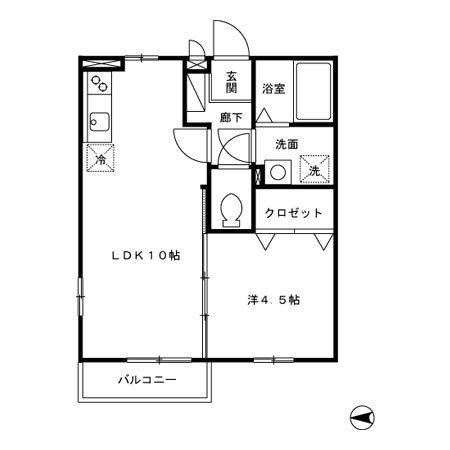 セジュールサティ(1LDK/2階)の間取り写真