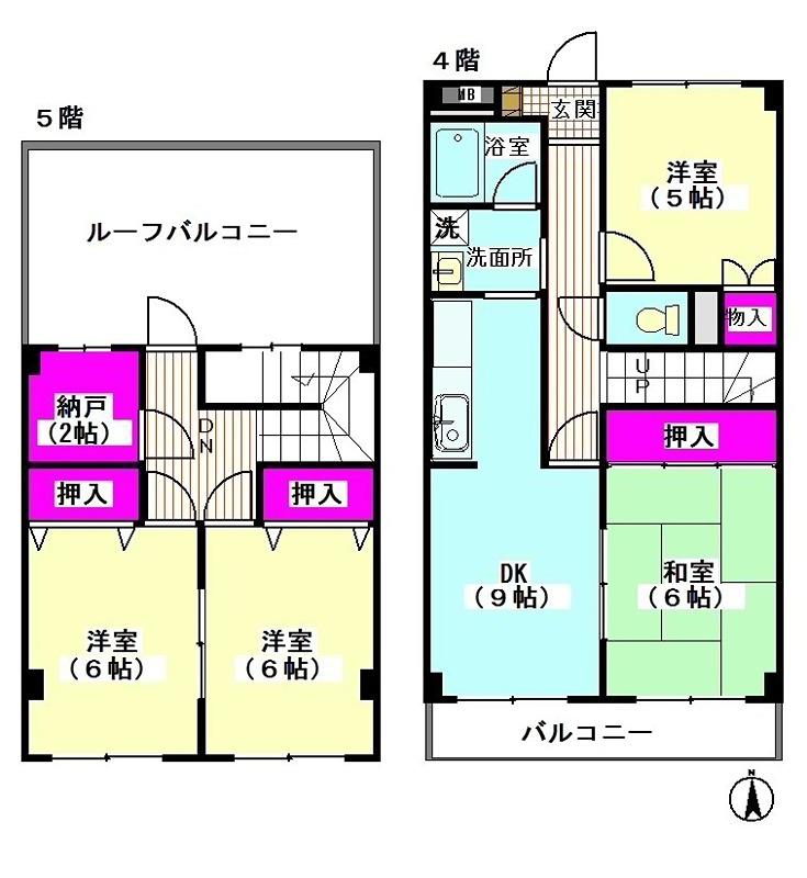 レガロケンウッド(4DK/4階)の間取り写真