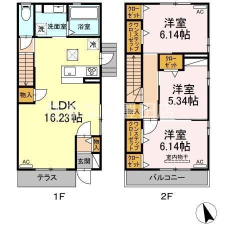 名鉄豊田線 三好ケ丘駅 バス乗車時間:10分 最寄りバス停で下車 徒歩3分 2階建 築5年(3LDK/1階)の間取り写真