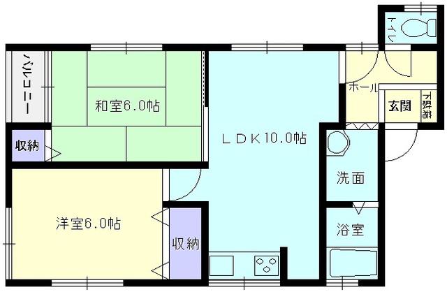 ロイヤルハイツ壱番館(2LDK/1階)の間取り写真