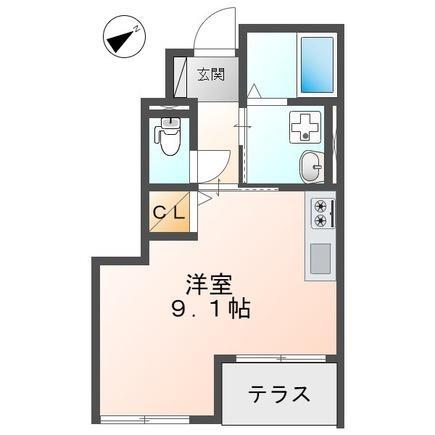 パインフィールド松 吉身(ワンルーム/1階)の間取り写真
