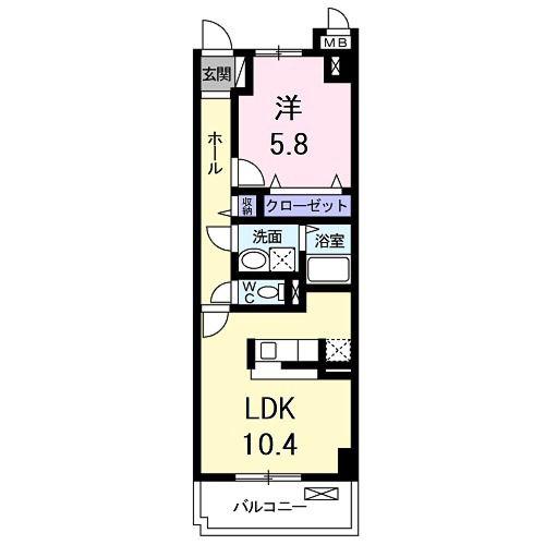 グレイス雅(1LDK/1階)の間取り写真