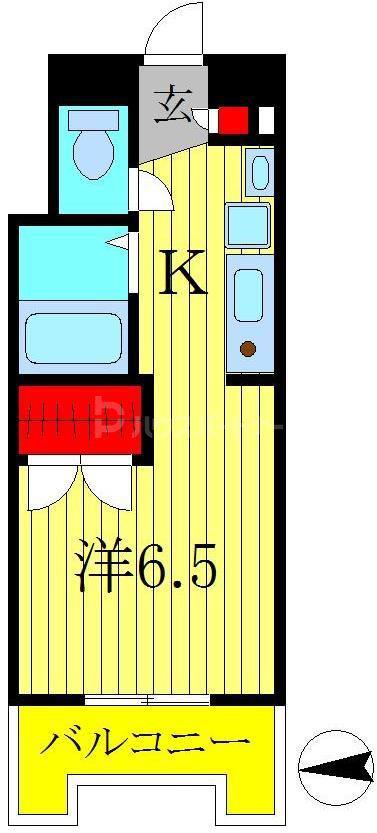 サフィールフォーレ65(1K/2階)の間取り写真