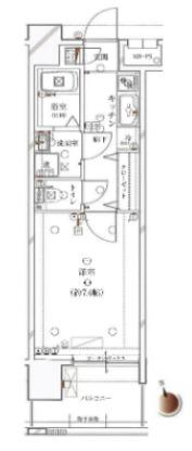 DUARES早稲田(1K/6階)の間取り写真