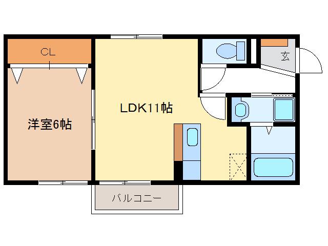 メゾンアルトウム(1LDK/1階)の間取り写真