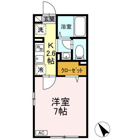 グリーンヴィラ(1K/2階)の間取り写真