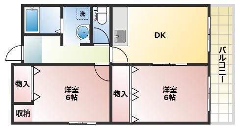 千里ロイヤルハイツ(2DK/3階)の間取り写真