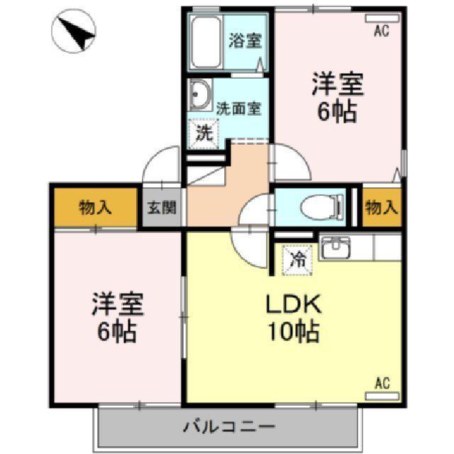 コート・デ・ボナールA棟(2LDK/1階)の間取り写真