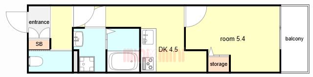 クレアール塚口I(1DK/1階)の間取り写真