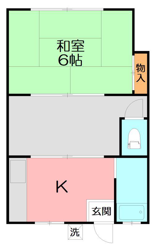 鈴張ハイツ(2K/2階)の間取り写真