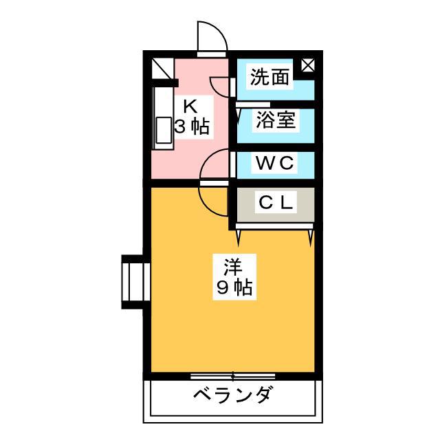 PASTEL SKY(1K/4階)の間取り写真