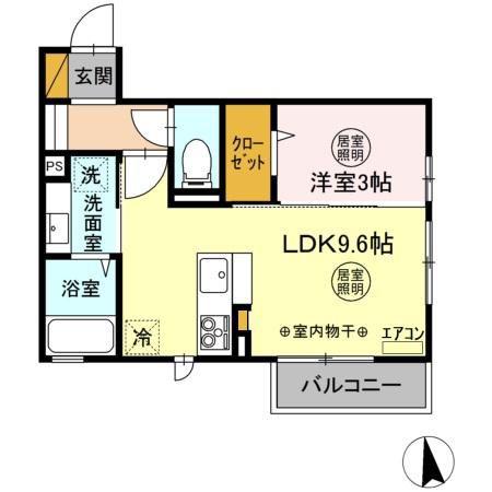 メセナ吉沢(1LDK/2階)の間取り写真