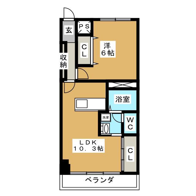 NICハイムお花茶屋(1LDK/2階)の間取り写真