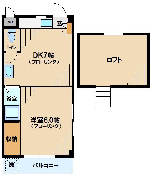 コーポSEIWA(1DK/3階)の間取り写真