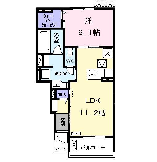 クラルス II(1LDK/1階)の間取り写真