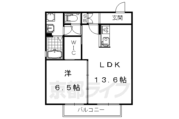 シャーメゾンウエスト二条(1LDK/3階)の間取り写真