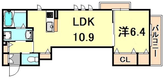 シオン北口(1LDK/2階)の間取り写真