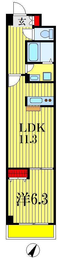 アルヴィータ(1LDK/4階)の間取り写真