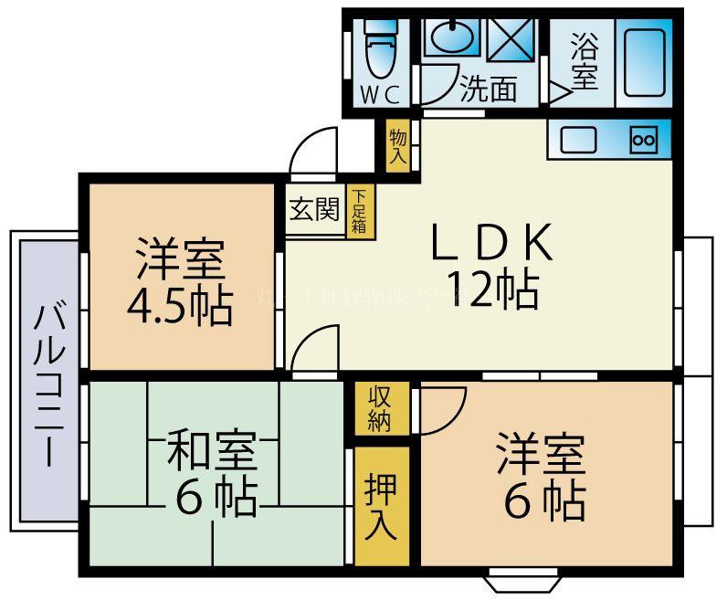 サンヴィレッジみつわ台B(3LDK/2階)の間取り写真