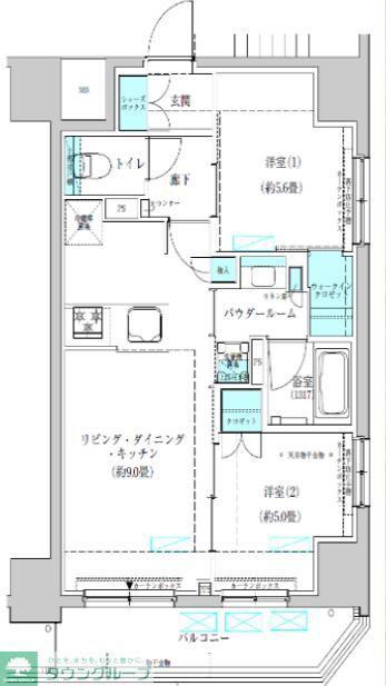 ヴィークブライト蔵前(2LDK/6階)の間取り写真