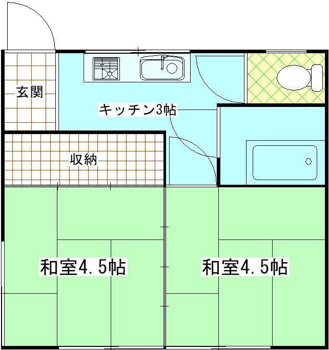 みかん荘(2K/1階)の間取り写真
