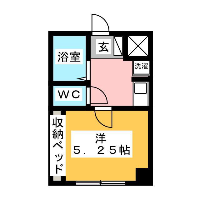 城山ハイツII(1K/2階)の間取り写真