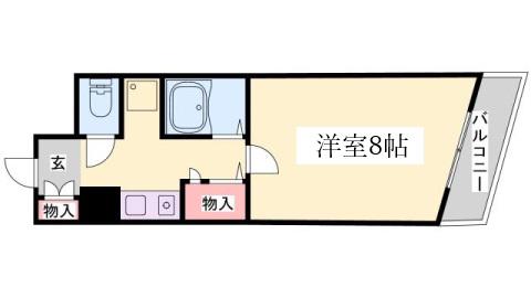 JUN中山手(1K/4階)の間取り写真