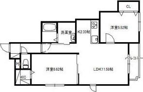 プロムナード5-6(2LDK/3階)の間取り写真
