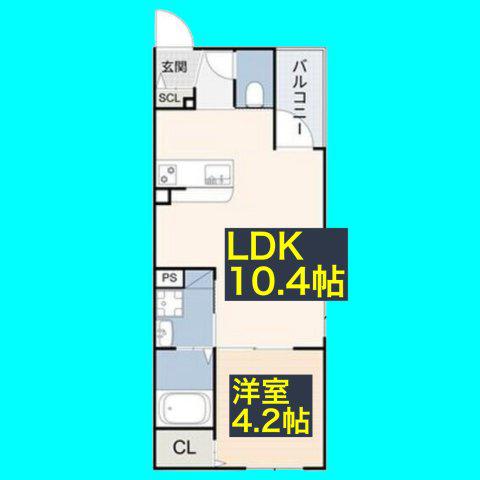 LUMINA新瑞橋(1LDK/2階)の間取り写真