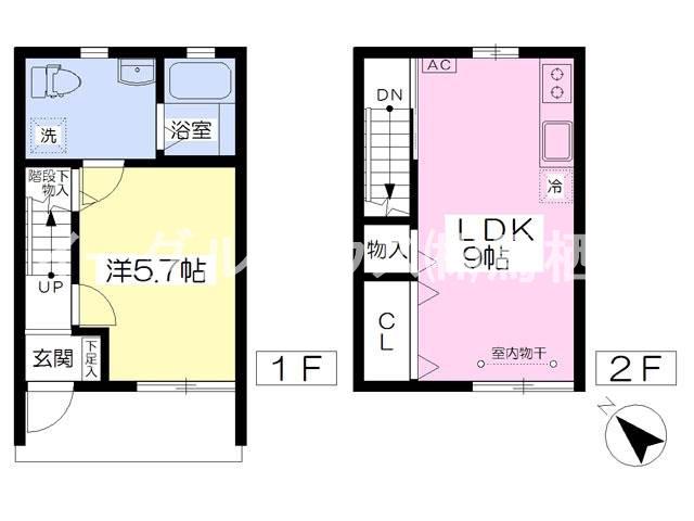 メゾン新鳥栖(1LDK/1階)の間取り写真