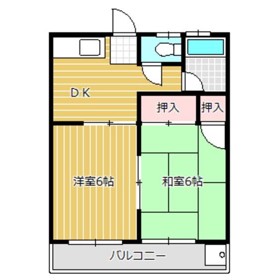 安池マンション(2DK/3階)の間取り写真