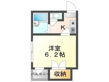 M´プラザ西三荘駅前(1K/2階)の間取り写真