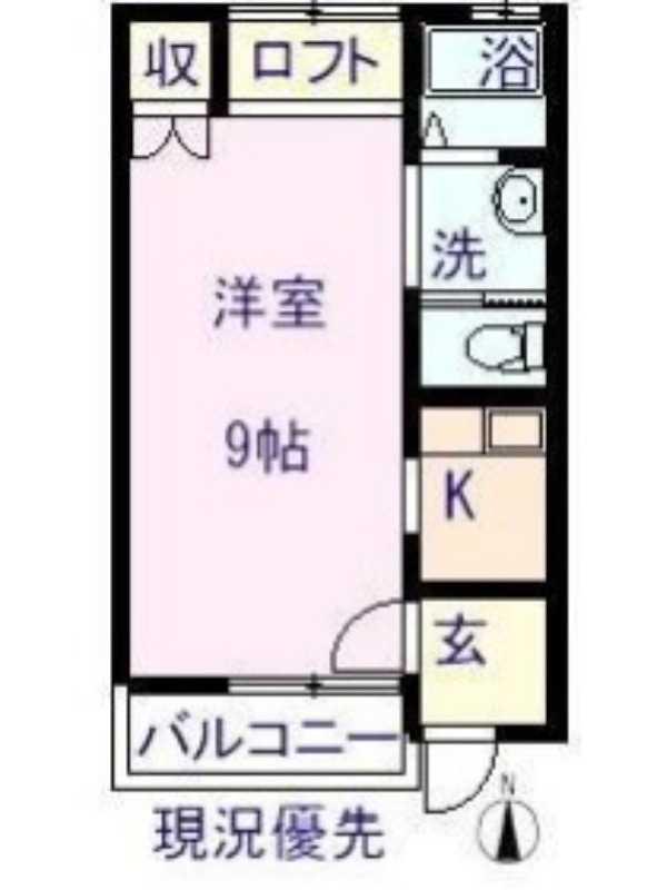グレイス手城(1K/1階)の間取り写真