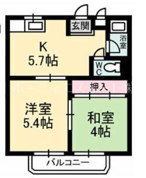 マンションフクミ(2K/1階)の間取り写真
