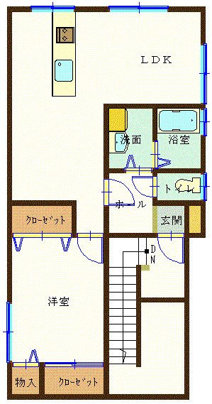 アバニティ赤坂(1LDK/2階)の間取り写真