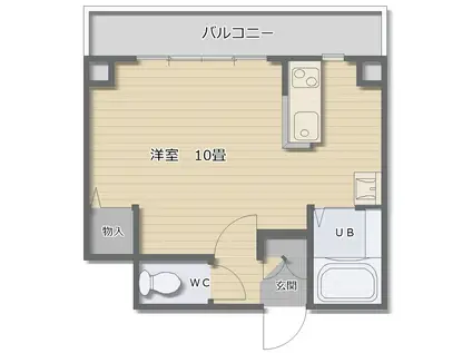 パセオ本町(ワンルーム/1階)の間取り写真